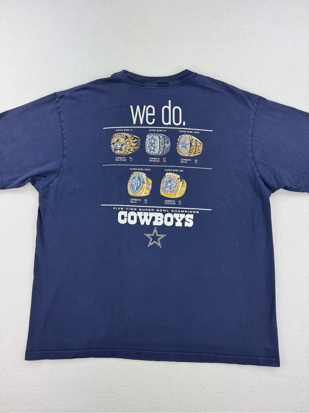 Vintage Y2K Reebok Dallas Cowboys “Got Five?” Navy Blue T-Shirt Mens Size XL